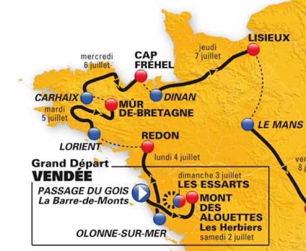 tour de france route map. 2011 Tour de France Route Map