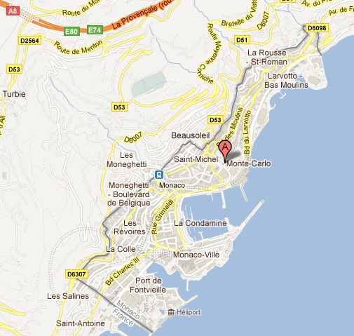 MONACO DRIVING MAP