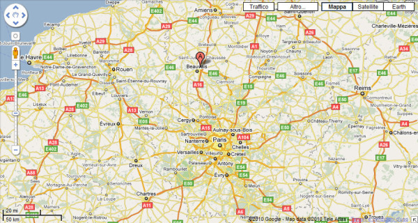 Airports in paris beauvais map