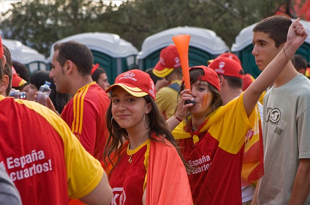 Joyful celebrations on the streets in Spain