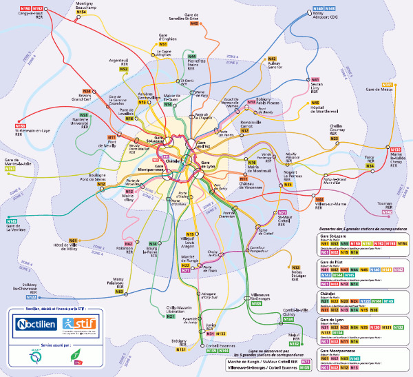 Night Bus Paris Map